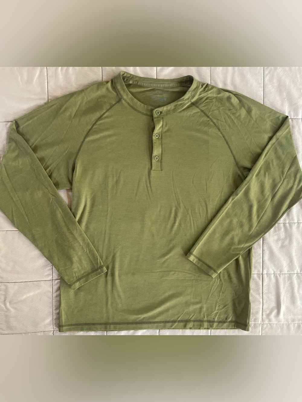 Sitka Hanger Long Sleeve Henley Shirt Men’s Large Green Insect Shield Outdoors